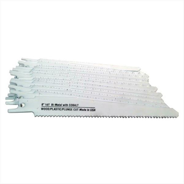 Blu-Mol 6 In. 10 Tpi Wood Cutting Bi-Metal Reciprocating Saw Blade, 50PK, Disston, Mfr#: 6478-50